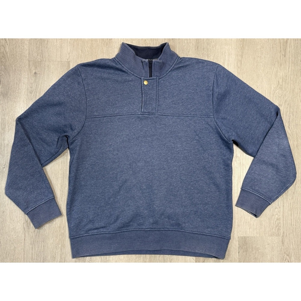 Orvis Sweatshirt Men's XL Navy Blue Pullover 1/4 Zip Sweater Outdoors Fishing